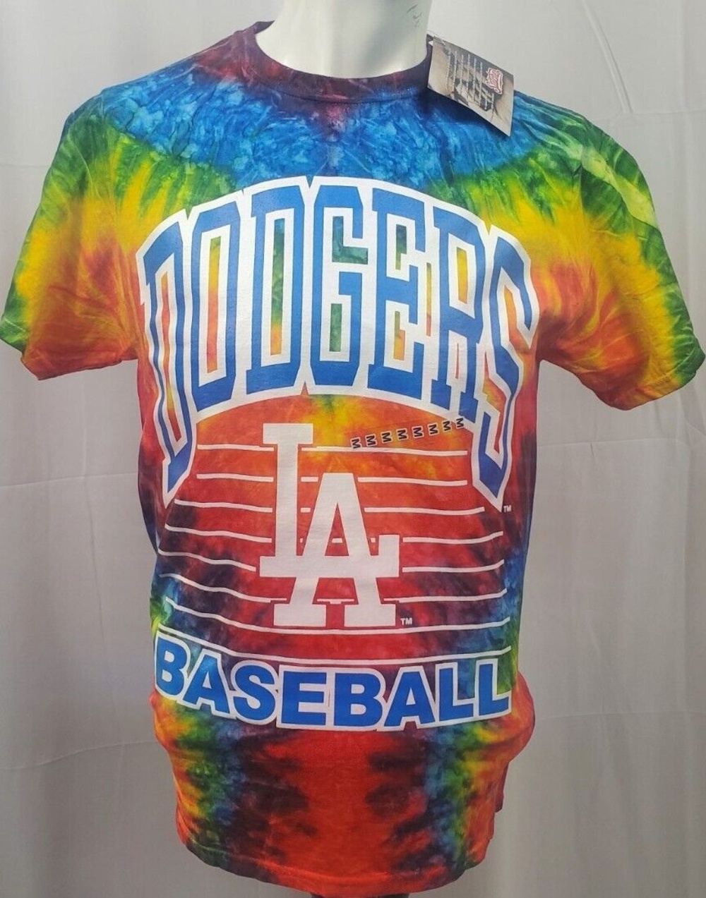 Men's Stitches Colorful Los Angeles Dodgers Tie-Dye T-Shirt Size Medium NWT